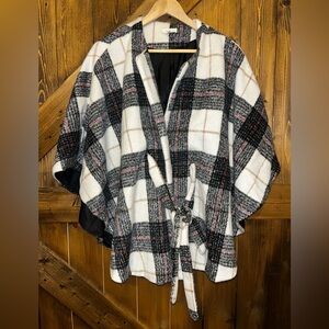 OTT Plaid Belted Cape SIZE S/M